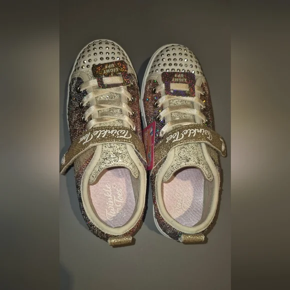 Twinkle Toes by Skechers - Girls Light Up Sneakers - Size 2- New - Picture 4 of 10